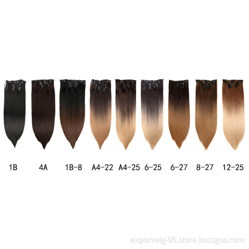 Soft Braids 22 inch Straight Hair pieces Synthetic Braid Hair Clip in Hair Extensions Attachment